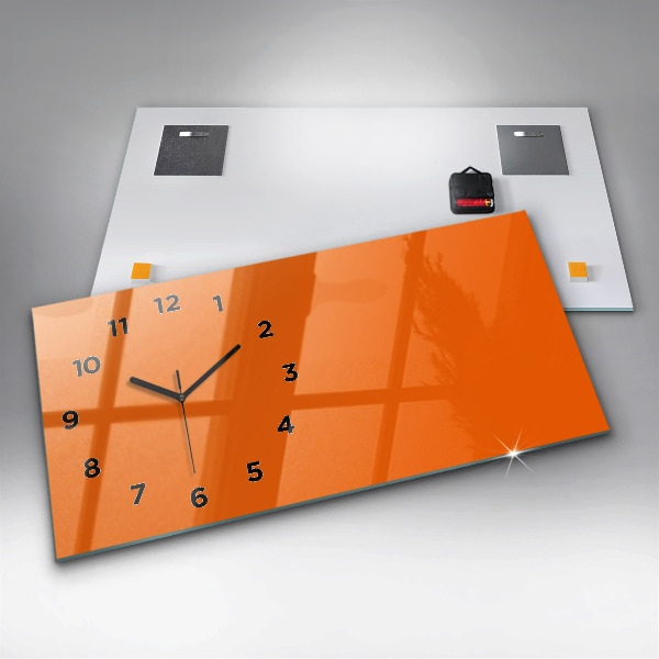 Reloj de cristal horizontal Color naranja