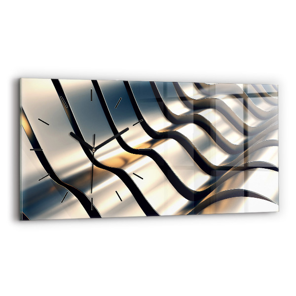 Reloj de cristal horizontal Patrón plateado