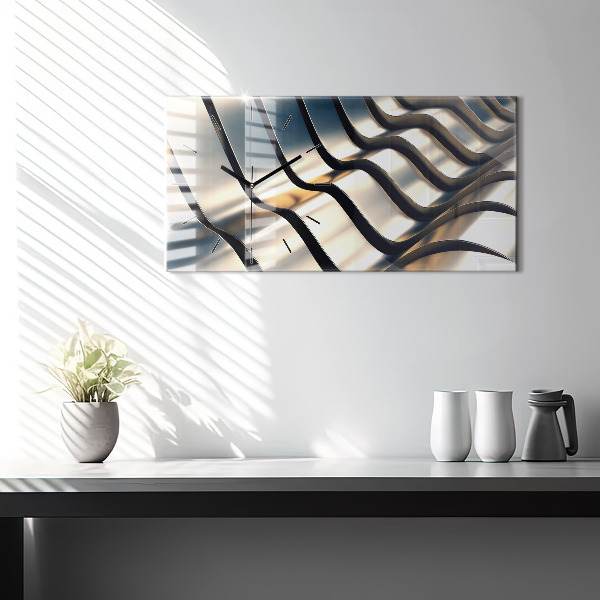 Reloj de cristal horizontal Patrón plateado