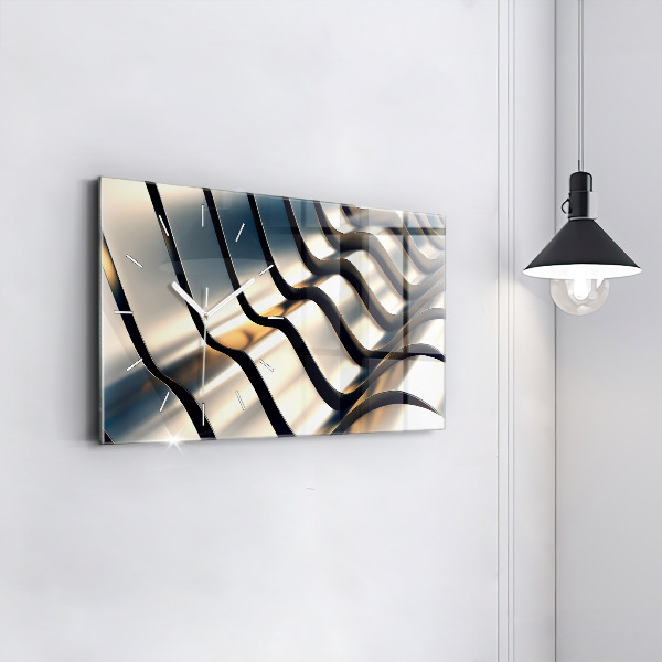 Reloj de cristal horizontal Patrón plateado