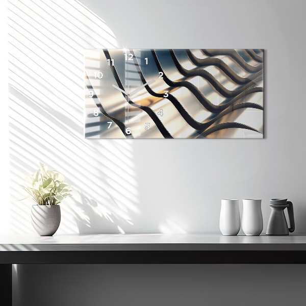 Reloj de cristal horizontal Patrón plateado