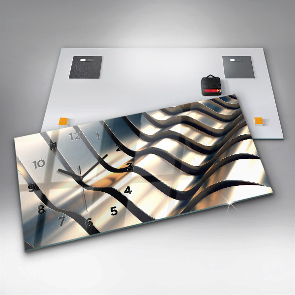 Reloj de cristal horizontal Patrón plateado