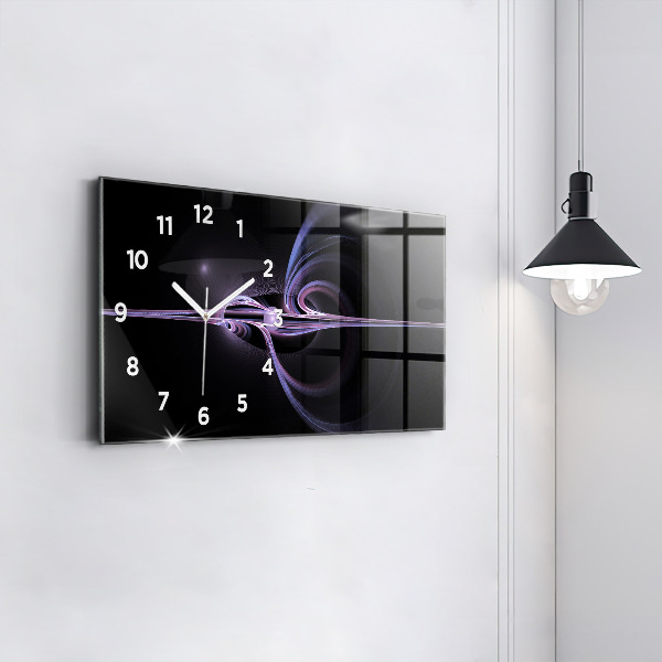 Reloj de cristal horizontal Abstracción violeta