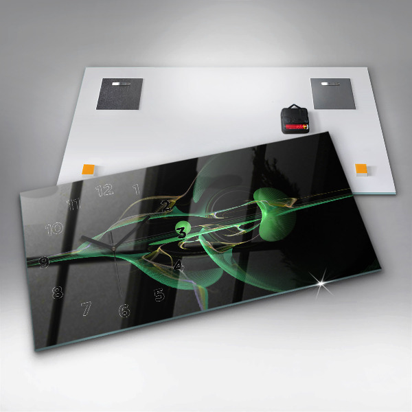 Reloj horizontal Abstracción verde