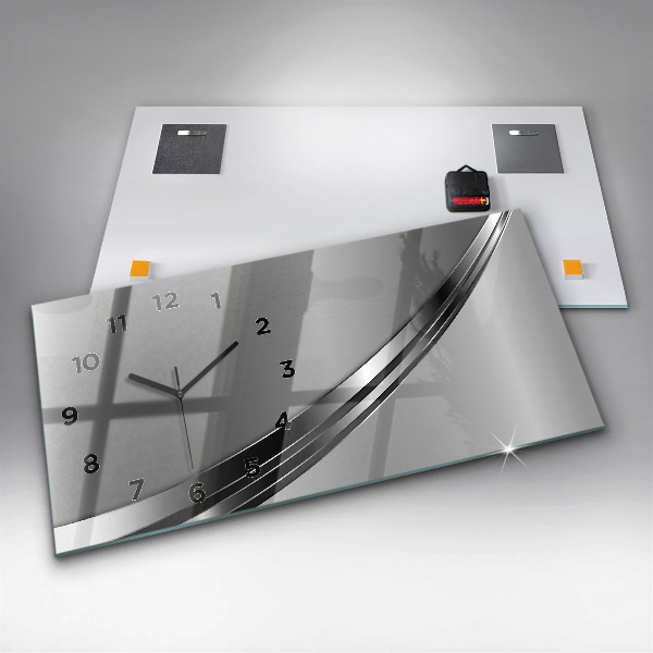 Reloj horizontal Líneas plateadas