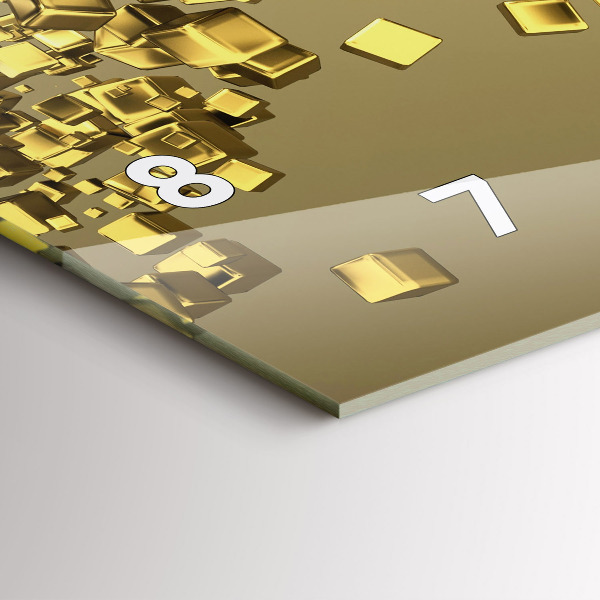 Reloj de cristal horizontal Cuadrados dorados