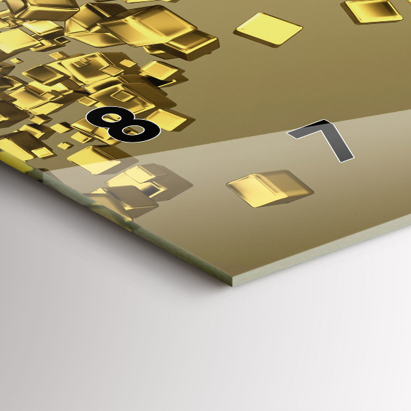 Reloj de cristal horizontal Cuadrados dorados