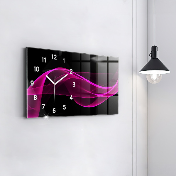 Reloj de cristal horizontal Abstracción rosa