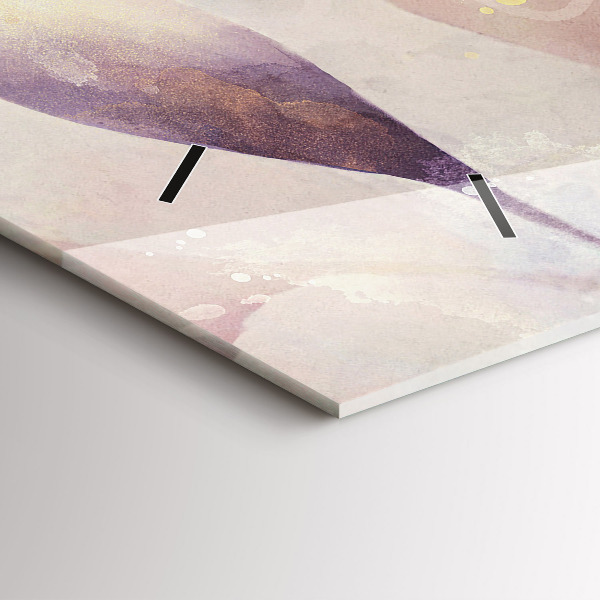 Reloj de cristal horizontal Hojas abstractas boho