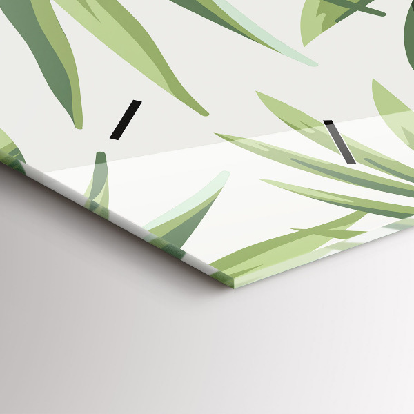 Reloj de cristal horizontal Estampado tropical