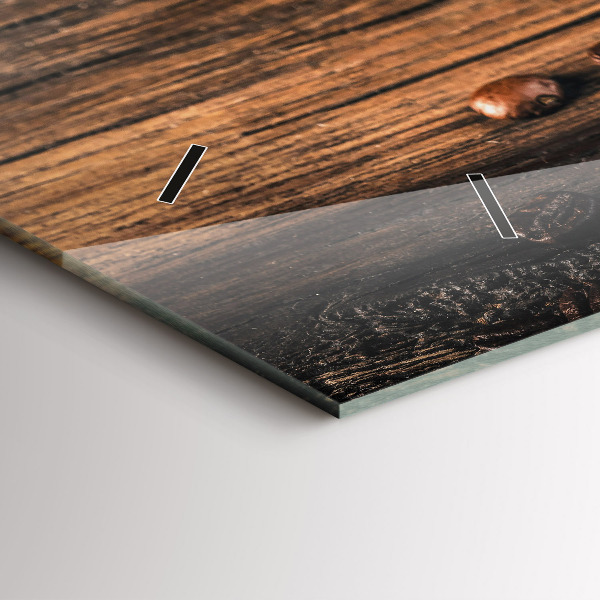 Reloj de cristal horizontal Taza y granos de café