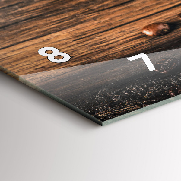 Reloj de cristal horizontal Taza y granos de café