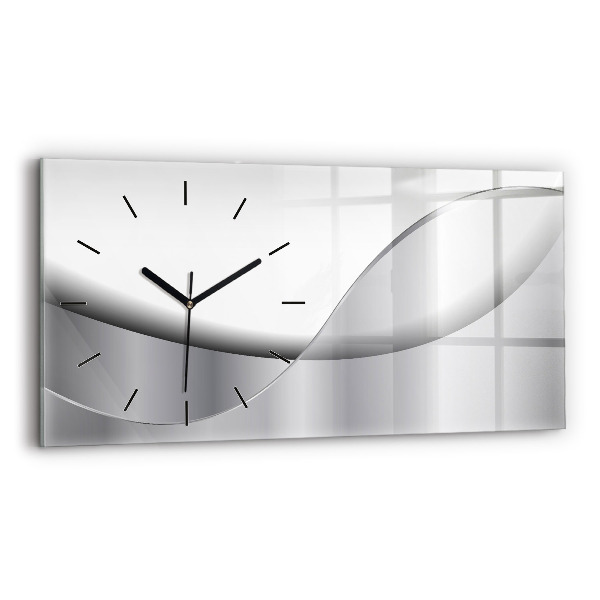 Reloj horizontal Abstracción plateada