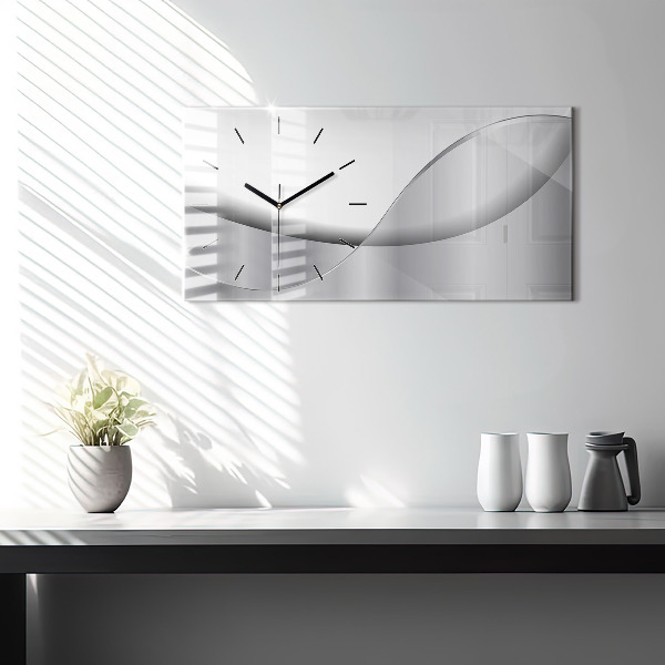 Reloj horizontal Abstracción plateada