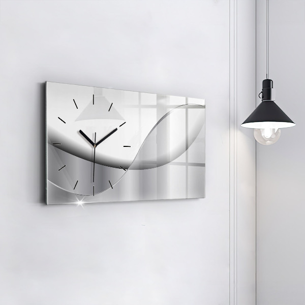 Reloj horizontal Abstracción plateada