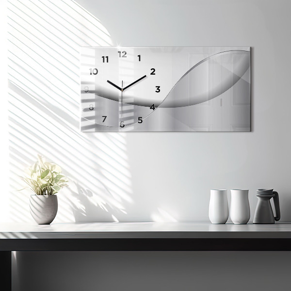 Reloj horizontal Abstracción plateada
