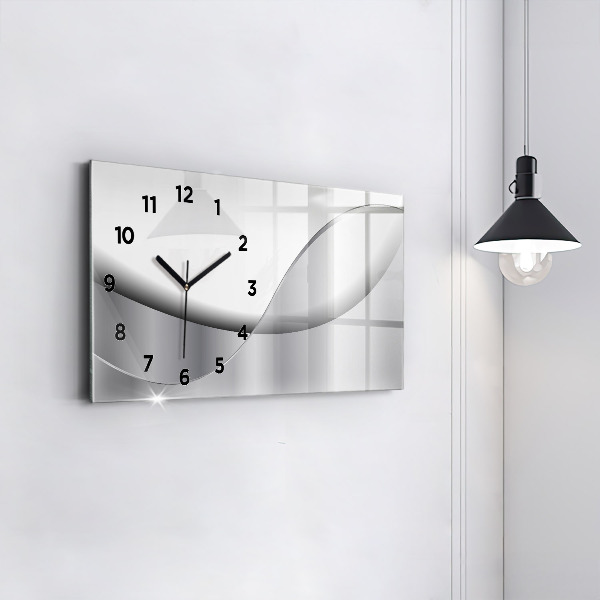 Reloj horizontal Abstracción plateada
