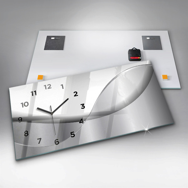 Reloj horizontal Abstracción plateada