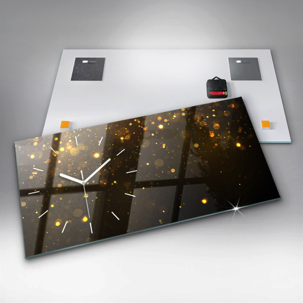 Reloj de cristal horizontal Polen dorado