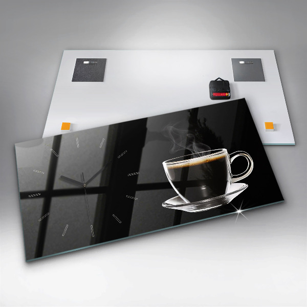 Reloj de cristal horizontal Café negro
