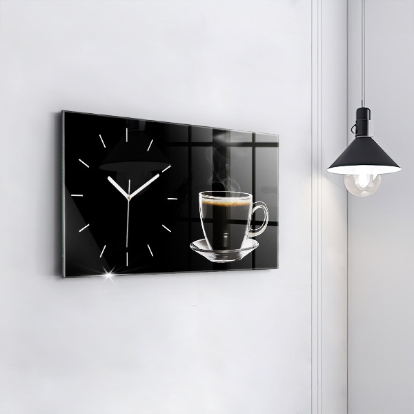 Reloj de cristal horizontal Café negro