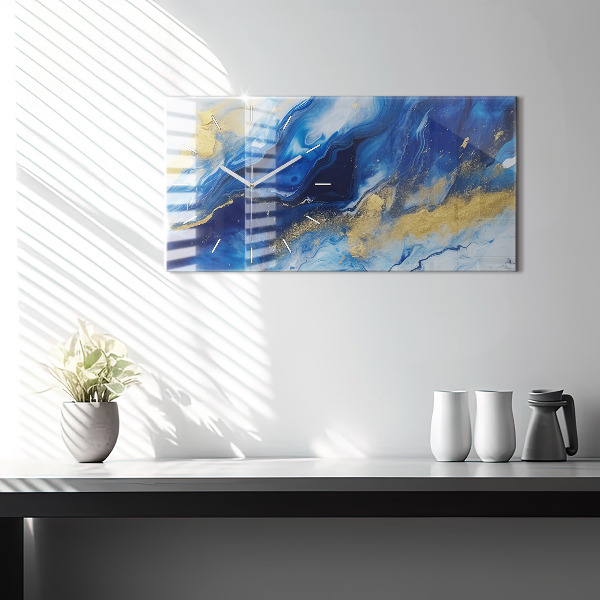 Reloj horizontal Mármol azul