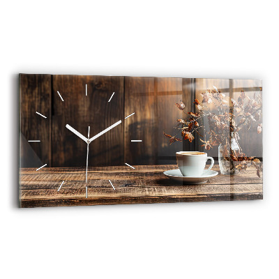 Reloj de cristal horizontal Taza de café