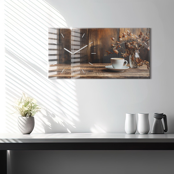 Reloj de cristal horizontal Taza de café