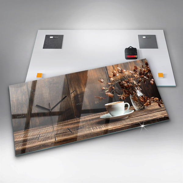 Reloj de cristal horizontal Taza de café