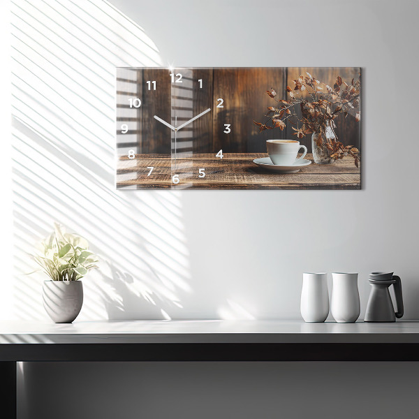 Reloj de cristal horizontal Taza de café