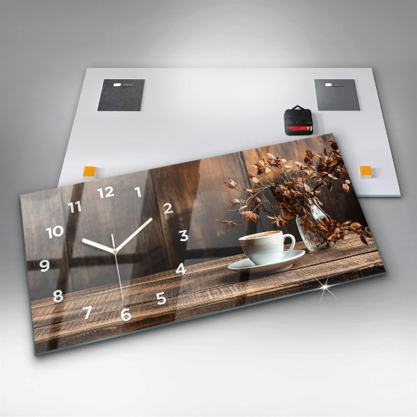 Reloj de cristal horizontal Taza de café