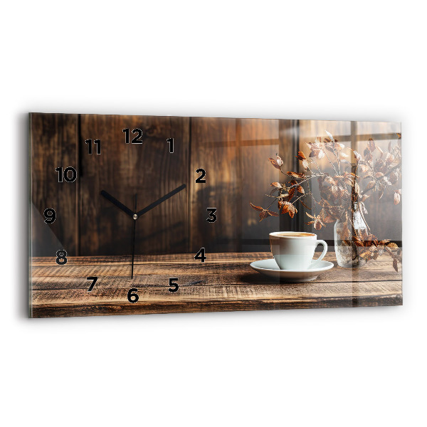 Reloj de cristal horizontal Taza de café