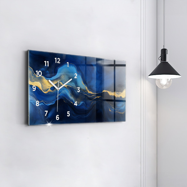 Reloj de cristal horizontal Mármol azul