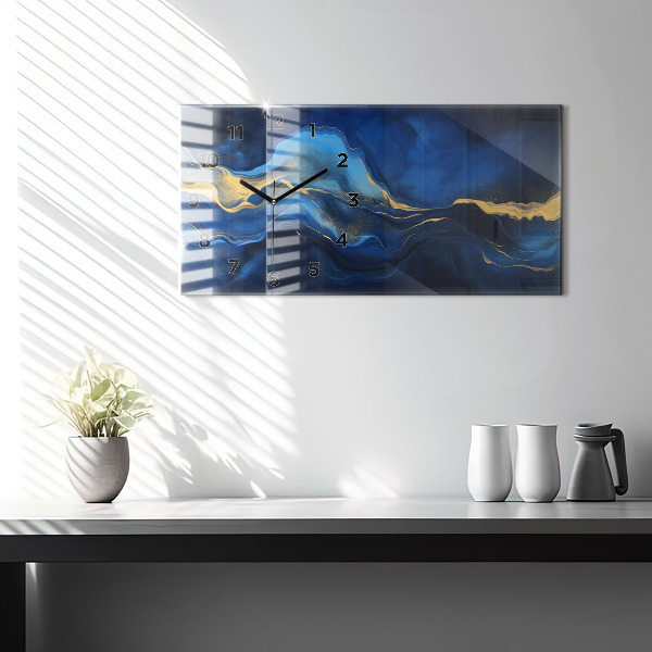 Reloj de cristal horizontal Mármol azul