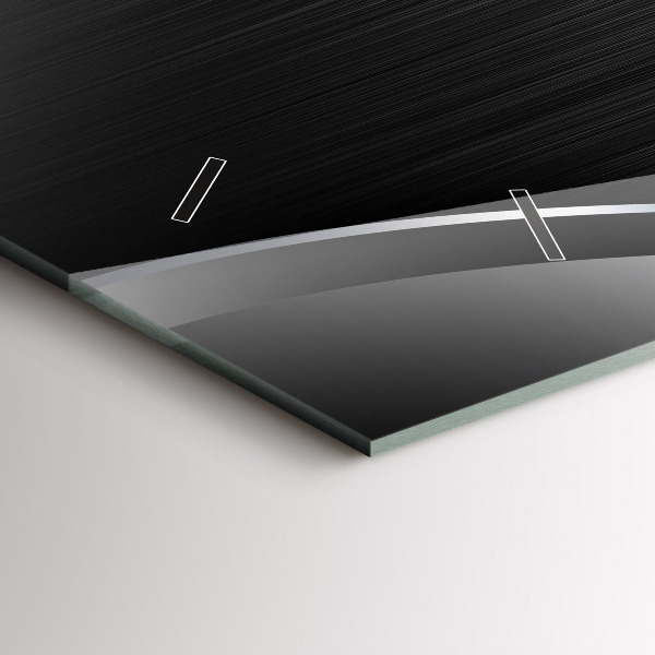 Reloj de cristal horizontal Líneas negras y plateadas