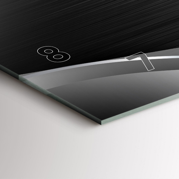 Reloj de cristal horizontal Líneas negras y plateadas