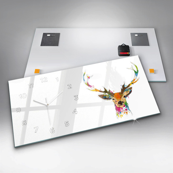 Reloj horizontal Cabeza de ciervo de colores