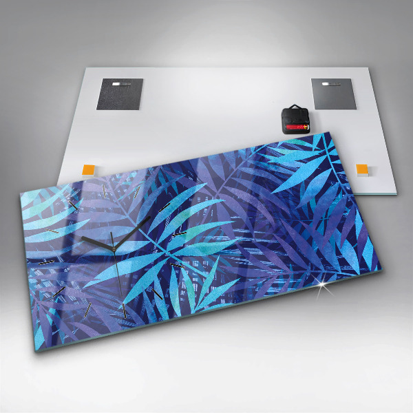 Reloj horizontal Hojas azules