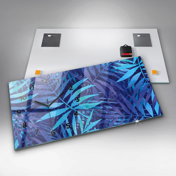 Reloj horizontal Hojas azules