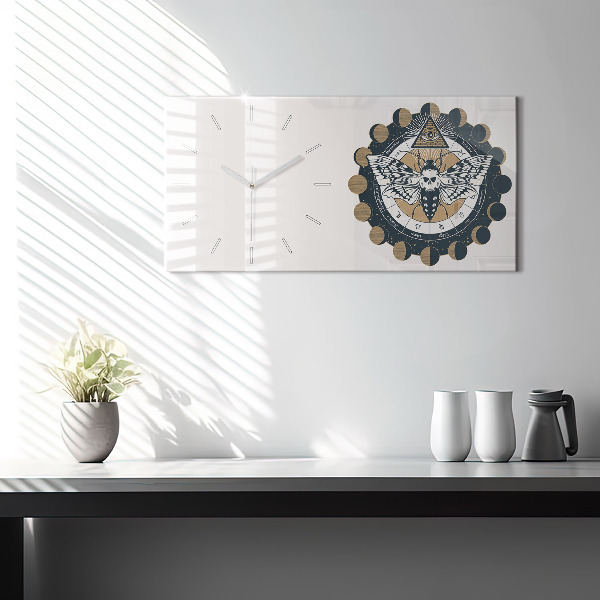 Reloj de cristal horizontal Fases de la luna y el ojo