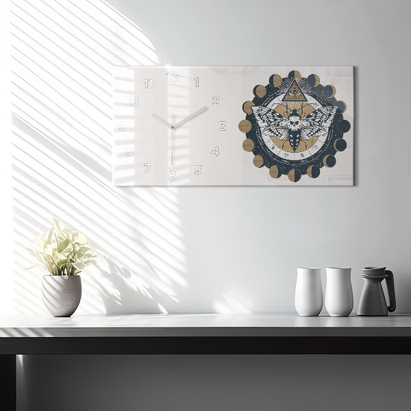 Reloj de cristal horizontal Fases de la luna y el ojo