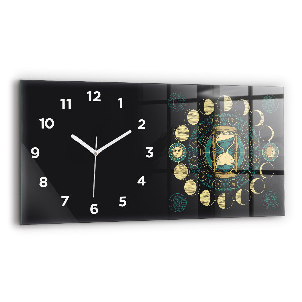 Reloj horizontal Fases de la luna y reloj de arena