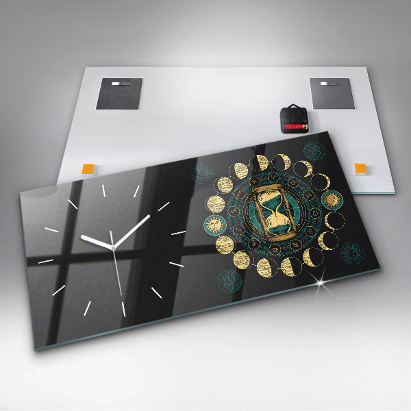 Reloj horizontal Fases de la luna y reloj de arena