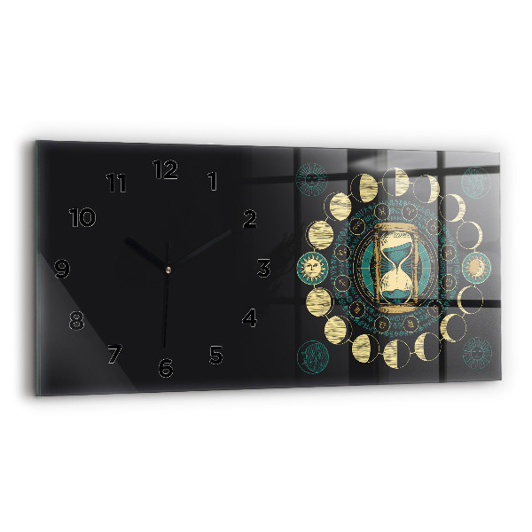 Reloj horizontal Fases de la luna y reloj de arena
