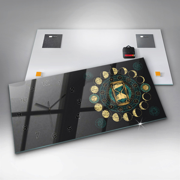 Reloj horizontal Fases de la luna y reloj de arena