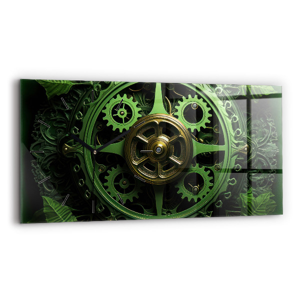 Reloj de cristal horizontal Mecanismo verde