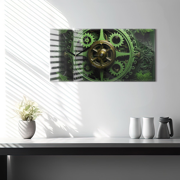 Reloj de cristal horizontal Mecanismo verde