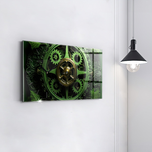 Reloj de cristal horizontal Mecanismo verde