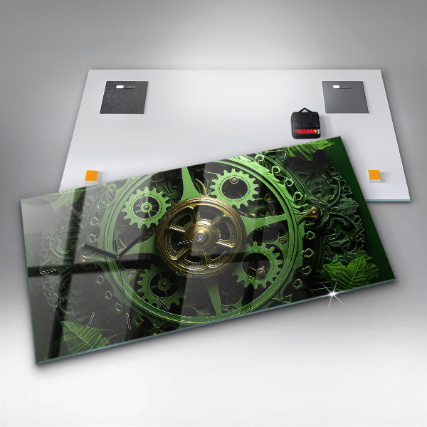 Reloj de cristal horizontal Mecanismo verde