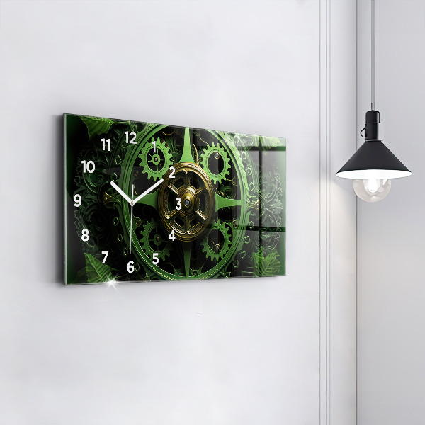 Reloj de cristal horizontal Mecanismo verde